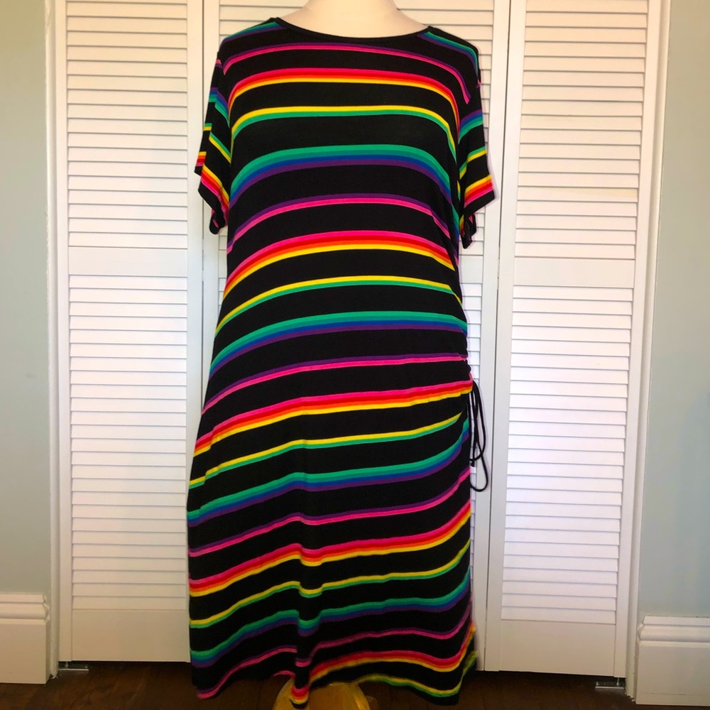 NWOT Torrid Rainbow T-Shirt Dress (3X)